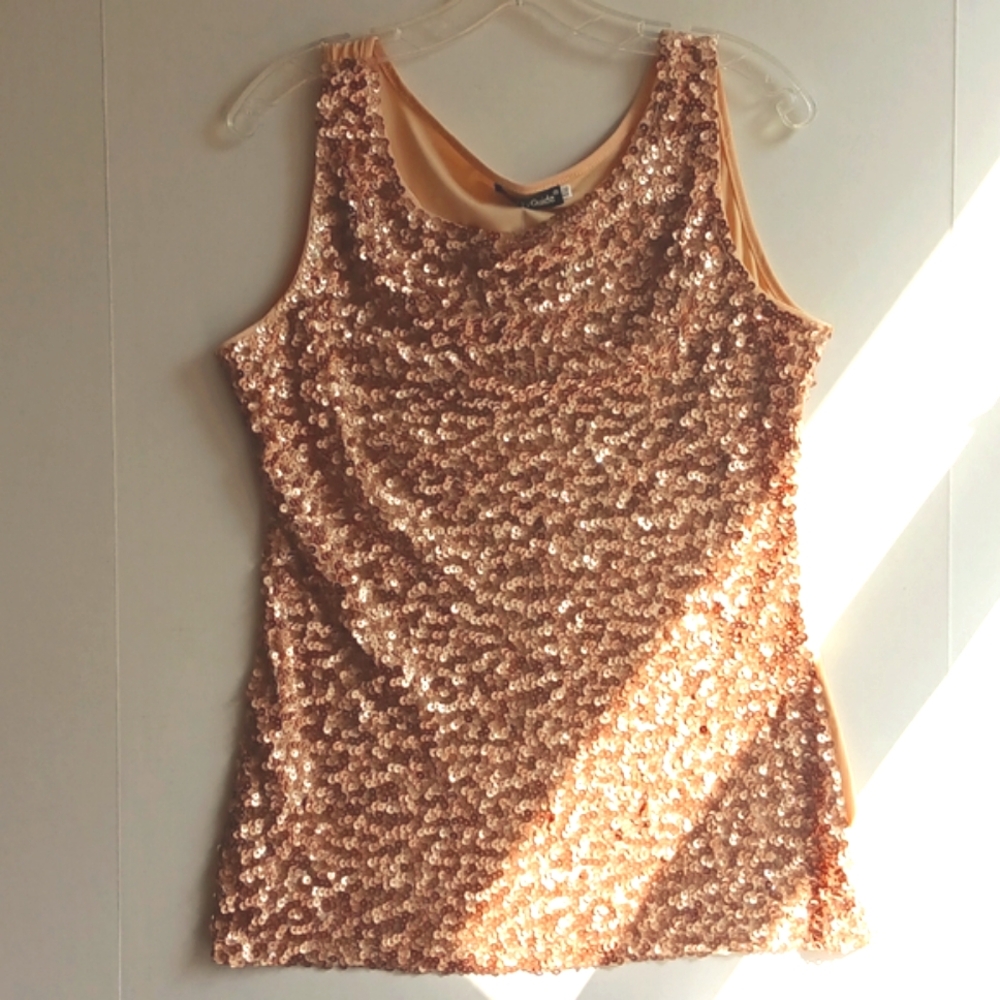 GOLD SEQUIN SLEEVELESS TOP SIZE XXL